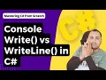 Difference between Console Write and Console WriteLine in C C Tutorial for Beginners