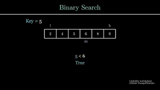 Binary Search Algorithm Iterative Visualization in Manim
