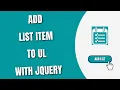 Add list item to ul tag with jQuery HowToCodeSchool com