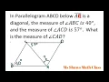Given parallelogram and diagonal find measure of angle CAD