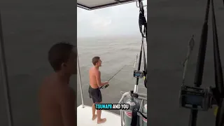 Just your average fishing conversation with Easton. #Theovon #theovonmoments  #sailing #fishing