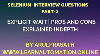 Selenium Interview Questions PART-2 Explicit Wait Explained in Depth Tamil