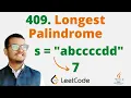 409 Longest Palindrome Java LeetCode