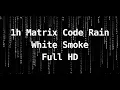 1h Matrix Code Rain Digital Rain Animation Screensaver White Smoke