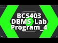BCS403 DBMS Lab 4 Create a row level trigger INSERT UPDATE DELETE Operations on CUSTOMERS Table