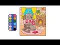 Cozy Corners Fireside Bear Coloring Page Relaxing Adult Teen Coloring Book with Bold