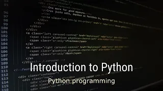Introduction to Python - Lesson 1