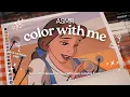 ASMR color with me Belle Disney color by numbers book using Guangna Languo acrylic markers