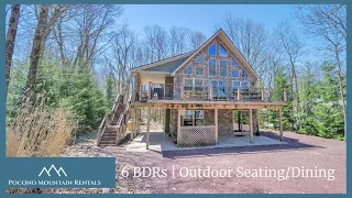 Poconos Vacation Rental Tour 6 Bedroom Cascade Lodge in Lake Harmony with Pool Table Hot Tub