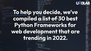 Top 30 Python Web Frameworks of 2022