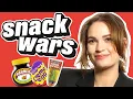 Lily James Has The Best Time Comparing American and British Snacks Snack Wars