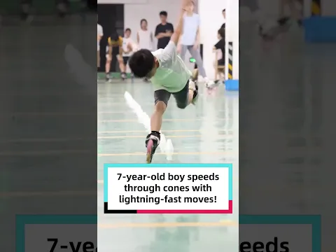 7-year-old boy speeds through cones with lightning-fast moves!