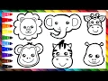 Draw and Color Wild Animals Drawings for Kids