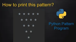 2 Python Pattern Program - Reverse Triangle without using any pre-define method using While loop