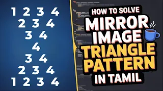 How to Solve Mirror Image Triangle Pattern in Java pattern program in java tamil