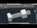 AutoCAD 3D bolt and nut drawing autoCAD training