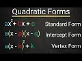 From Intercept Form to Standard Form and Vertex Form - Writing Quadratics