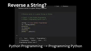 How to reverse a string in Python Explained in Hindi