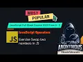 Exercise Swap two numbers in javascript JavaScript Operators HackVenom