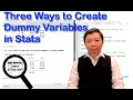 Three Ways to Create Dummy Variables in Stata Data Management Stata Tutorials Topic 32