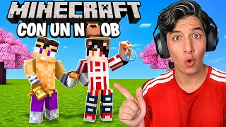 ENSEÑANDOLE🔴A JUGAR🔴MINECRAFT🔴A UN NOOB | Like y te saludo 🔥🗣️