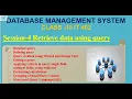 Unit-3 DBMS Session-4 Retrieve data using Query Class-10 IT - 402