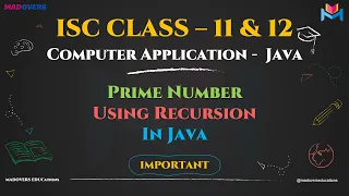 Prime Number Using Recursion in Java Step-by-Step Explanation