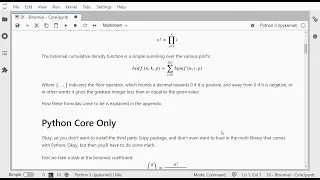 Python - Binomial Distribution without any libraries