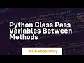python class pass variables between methods