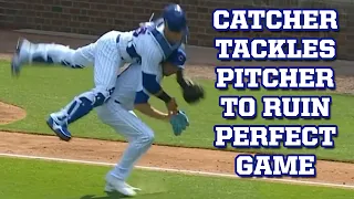 Smyly lost his perfect game when his catcher tackled him a breakdown