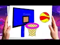 Basketball Game and Ball Coloring Pages for Toddlers