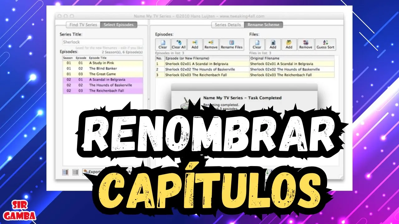 Cómo RENOMBRAR los EPISODIOS de tus series automáticamente con un clic
