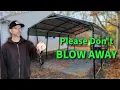 Anchoring My Cheap Metal Carport with Auger Anchors Quick Easy