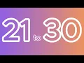 Numbers 21 to 30 Repeated 3 Times