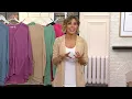 LOGO by Lori Goldstein Knit Cardigan with Clip Dot Trim on QVC