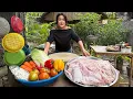 Amazing cooking skills: Yummy crispy pork cook with veggie | Sichuan crispy pork soup cooking