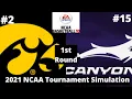 #2 Iowa vs #15 Grand Canyon - NCAA Basketball 10 Simulation!