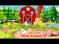 Farm Animals Coloring Learn About Farm Animals Fun Coloring Fun Activities Kids Songs