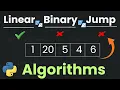 Linear Search vs Jump Search vs Binary Search Algorithms Explained