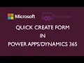 Quick Create Form Power Apps