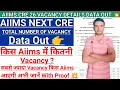 AIIMS NEXT CRE TOTAL NUMBER OF VACANCY DATA OUT 💥 | AIIMS WISE TOTAL NUMBER OF VACANCY WITH PROOF 🔥