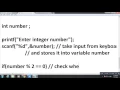 C Program to find Even Odd number number