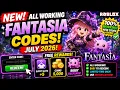 NEW All Fantasia Codes July 2026 FREE Outfit Slots 5 000 Coins Bibby Keepsake