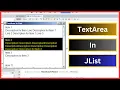 Java Tutorial How to Add JTextArea inside JList In Java Netbeans WITH SOURCE CODE