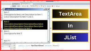 Java Tutorial How to Add JTextArea inside JList In Java Netbeans WITH SOURCE CODE