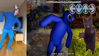FNF Cat Clapping Hands meme vs Rainbow Friends In Real Life All Phases Chapter 2