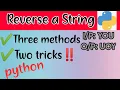 How to reverse a string in python Using for loop without for loop