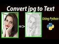 convert jpg to text file using python