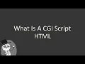 What is a CGI script HTML
