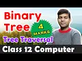 Binary Tree Tree Traversal pre post in-order Explanation Questions ISC Computer Class 12